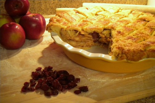 Lattice Topped Apple-Cranberry Pie